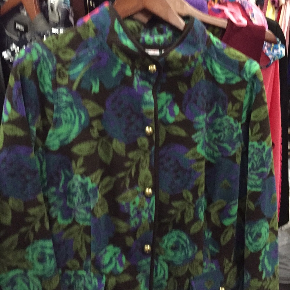 Isaac Mizrahi Live button down soft fleece jacket